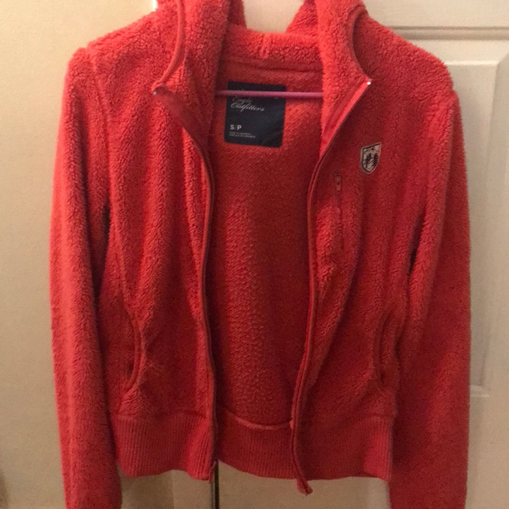 American eagle red plush jacket